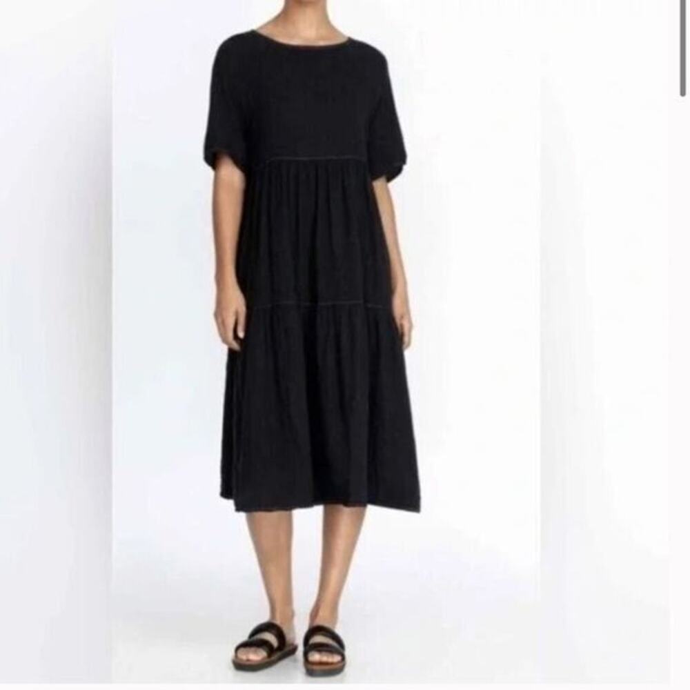 Calme by Johnny Was Raglan Tiered Midi Dress Size XS